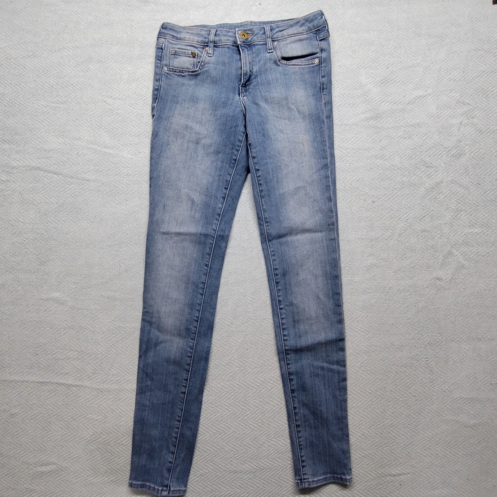 H&M Super Skinny Low Waist 26x32 blue denim skinny stretch jeans FLAW